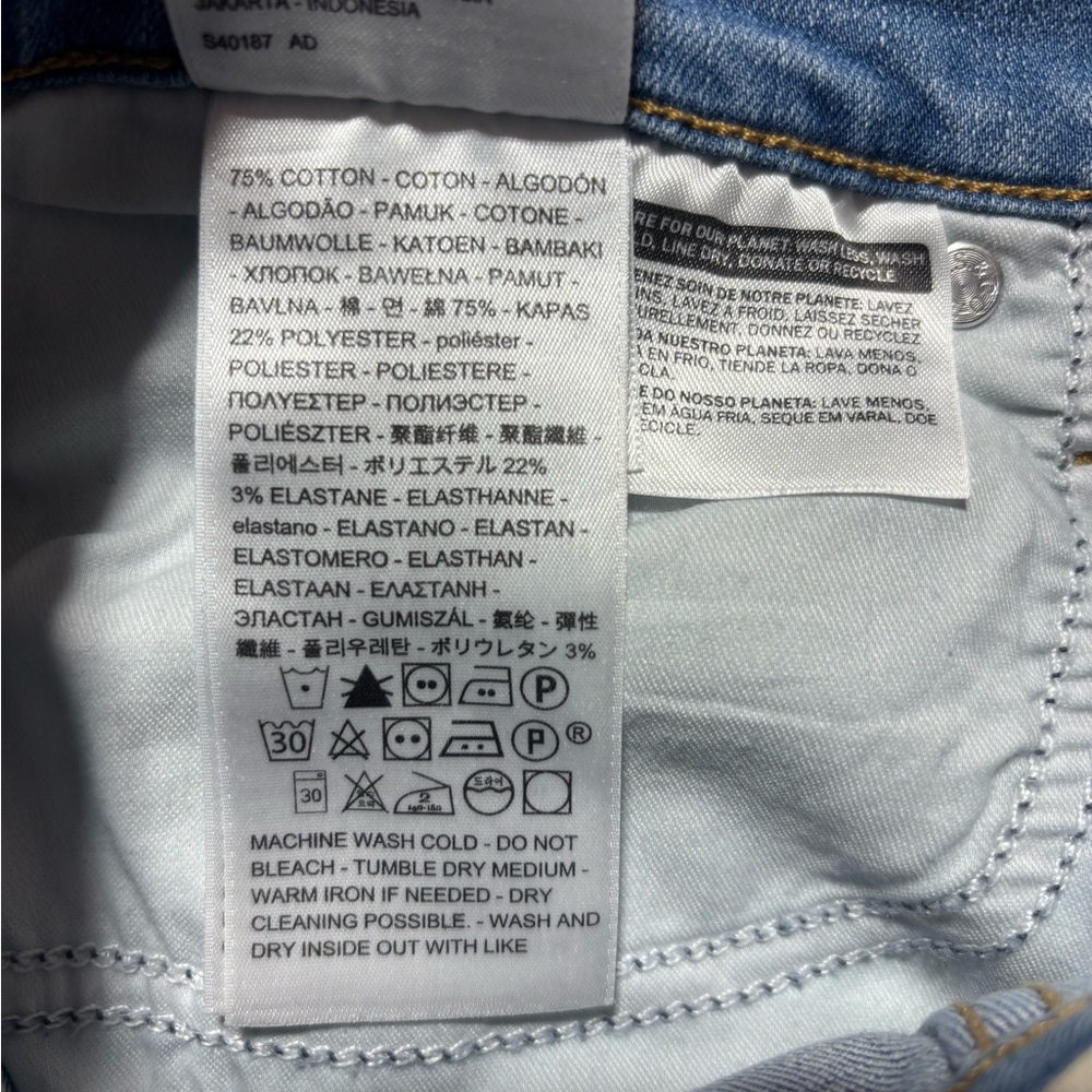 Levi’s Shaping Skinny Cotton Mid Rise Blue Denim Jeans Size 28 - Picture 14 of 15